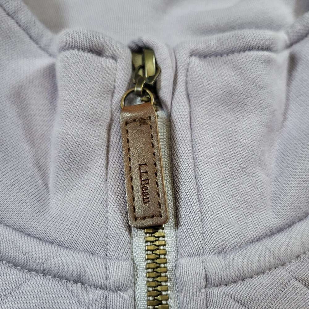 LL Bean Womens 1X Plus Quilted Quarter Zip Pullover Lavender Purple Pockets - Picture 7 of 12